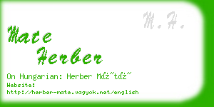 mate herber business card